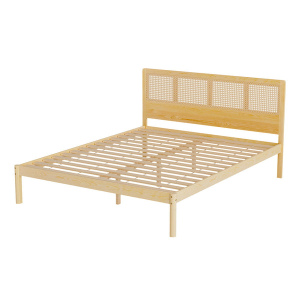 Artiss Bed Frame Queen Size Rattan Wooden RITA Artiss