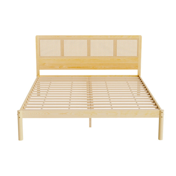 Artiss Bed Frame Queen Size Rattan Wooden RITA Artiss