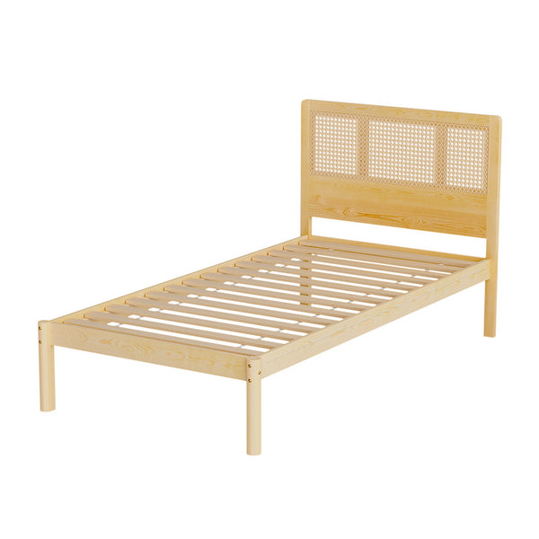 Artiss Bed Frame Single Size Rattan Wooden RITA Artiss