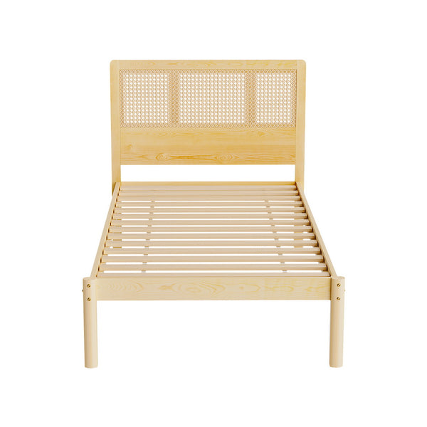 Artiss Bed Frame Single Size Rattan Wooden RITA Artiss