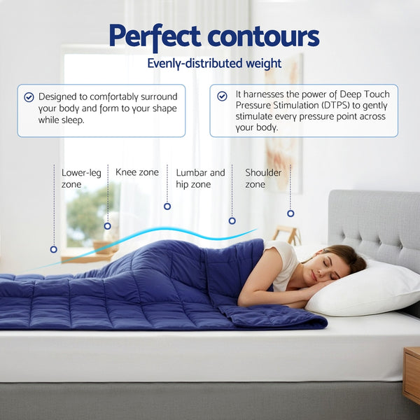 Giselle Bedding Weighted Blanket 11KG Kids Adults Heavy Gravity Relax Calm Blue Giselle Bedding