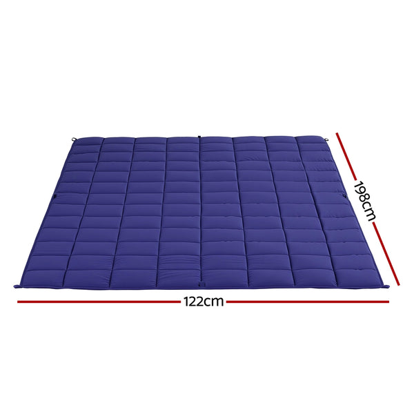 Giselle Bedding Weighted Blanket 6.8kg Kids Adults Heavy Gravity Relax Calm Blue Giselle Bedding