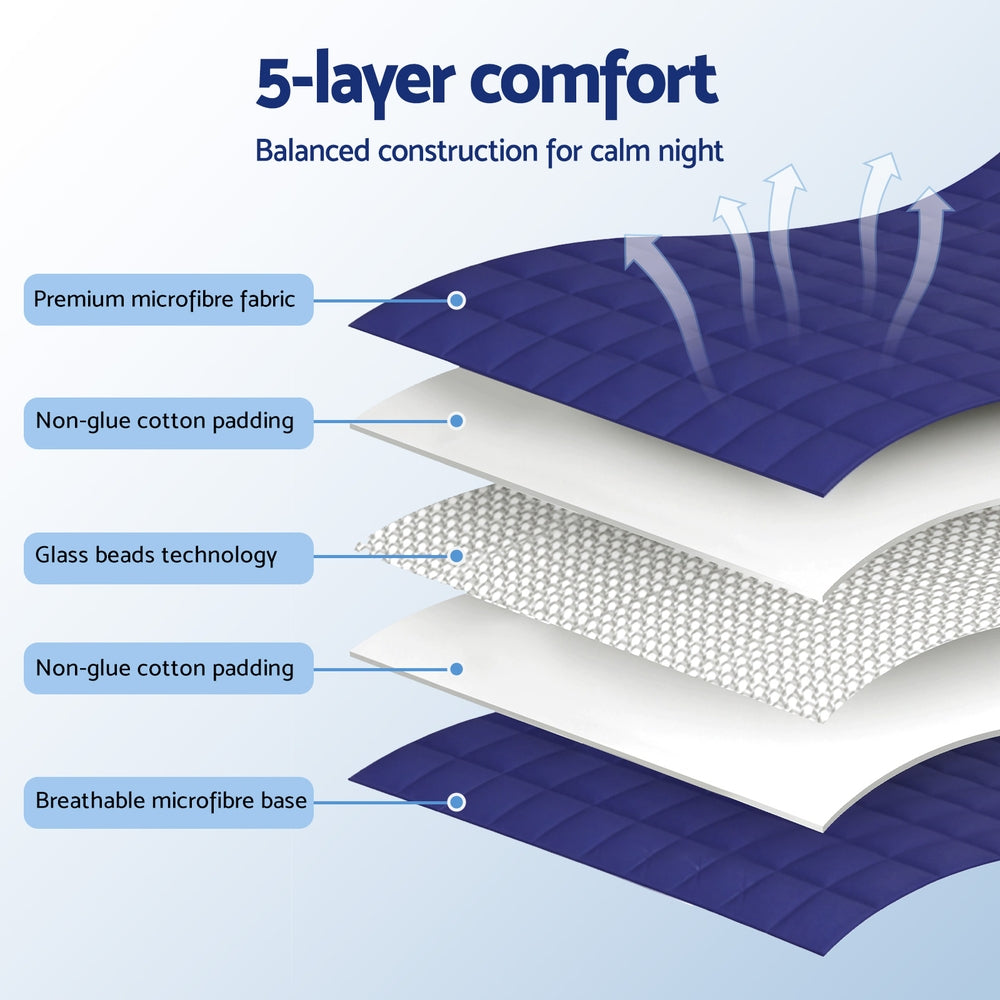 Giselle Bedding Weighted Blanket 9KG Kids Adults Heavy Gravity Relax Calm Blue Giselle Bedding