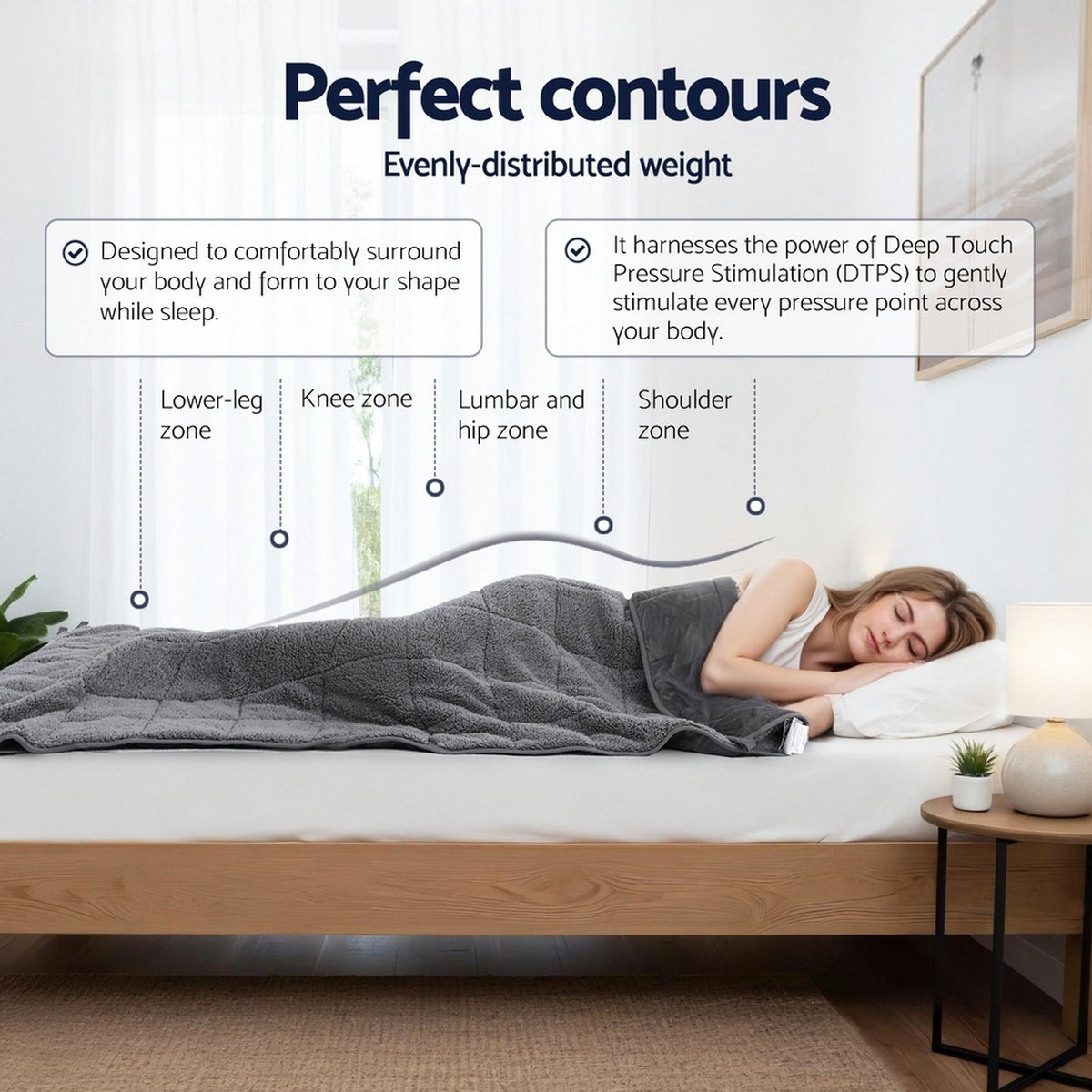 Giselle Bedding Weighted Blanket Fleece Sherpa Heavy Blanket 4.5KG Awezingly