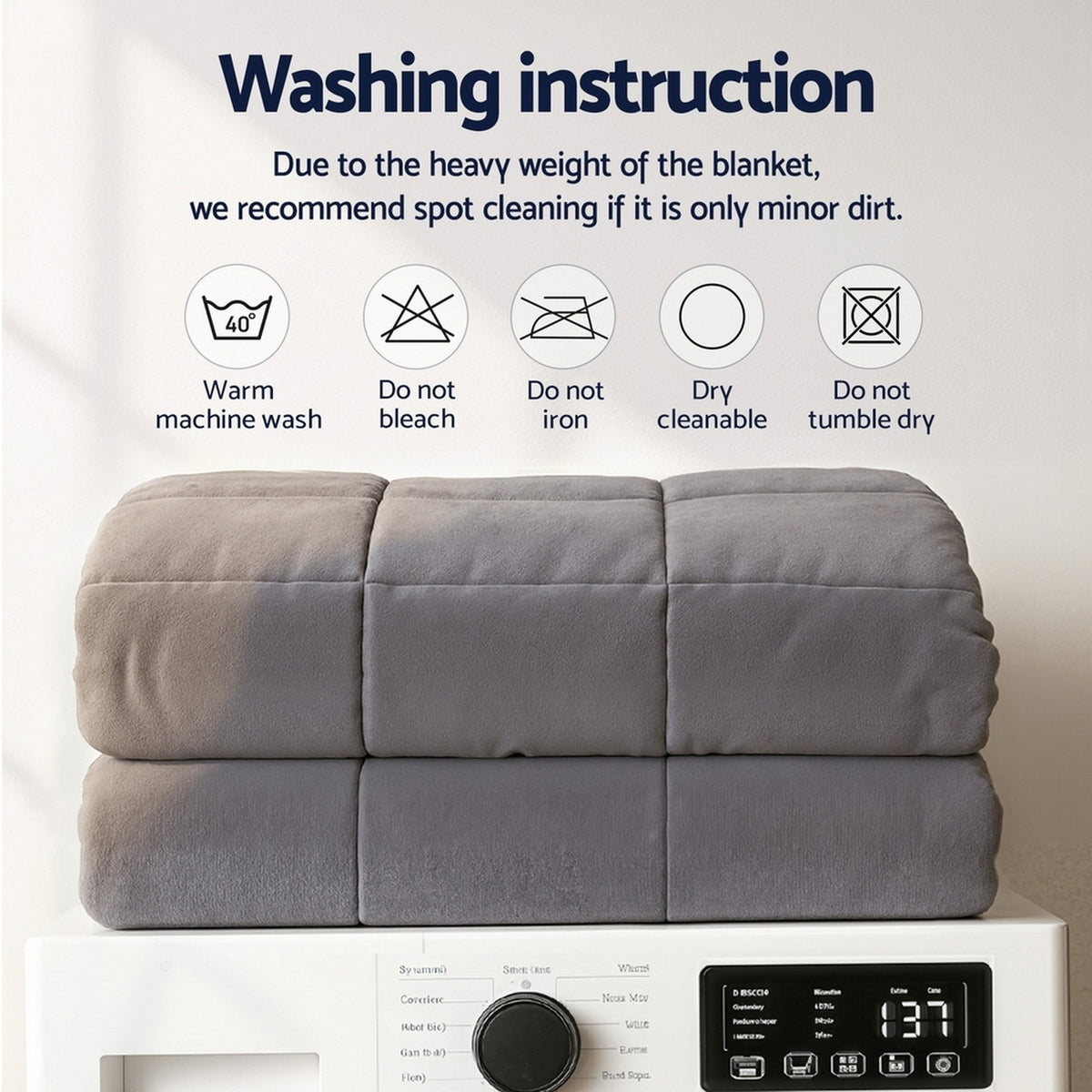 Giselle Bedding Weighted Blanket Fleece Sherpa Heavy Blanket 4.5KG Awezingly