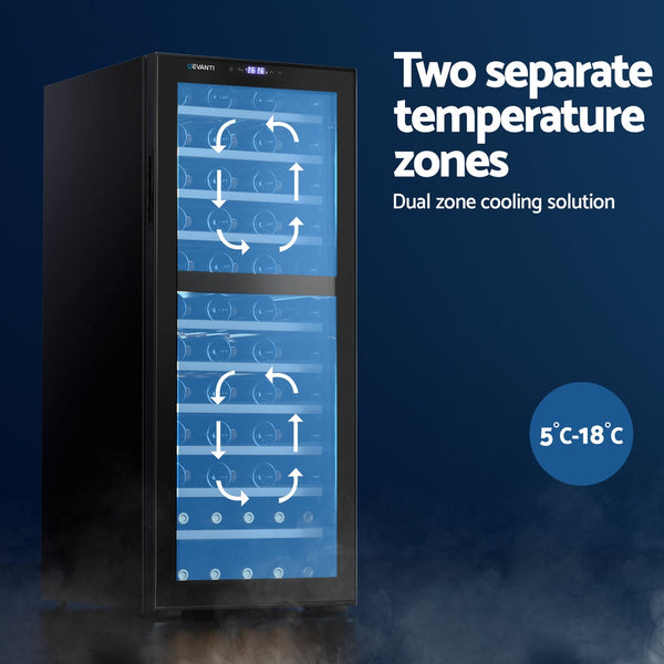 Devanti Wine Cooler Fridge Compressor Dual Zone 80 Bottles Does not apply