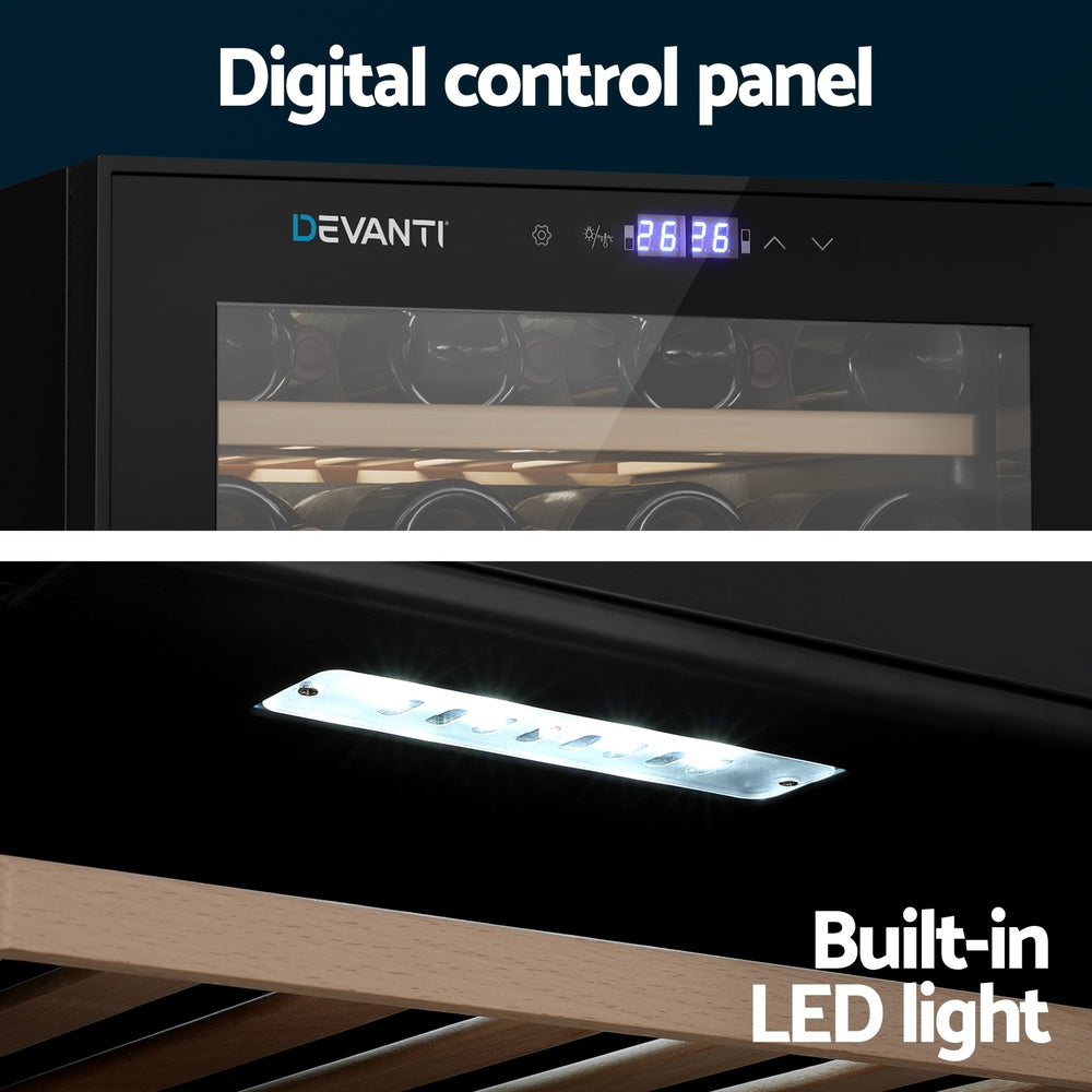 Devanti Wine Cooler Fridge Compressor Dual Zone 80 Bottles Does not apply