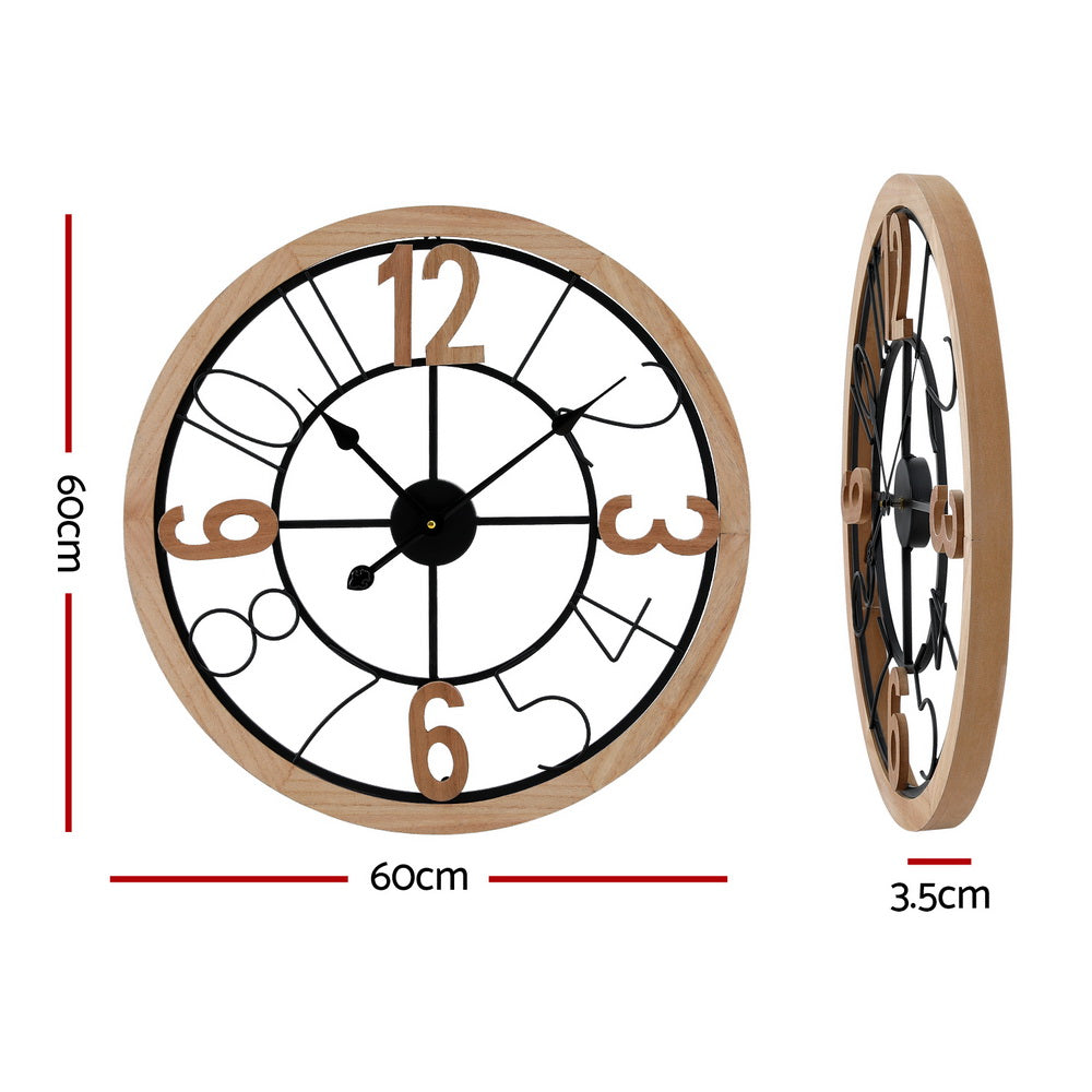 Artiss 60CM Wall Clock Wooden Artiss