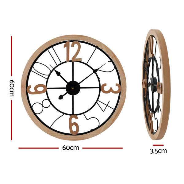 Artiss 60CM Wall Clock Wooden Artiss