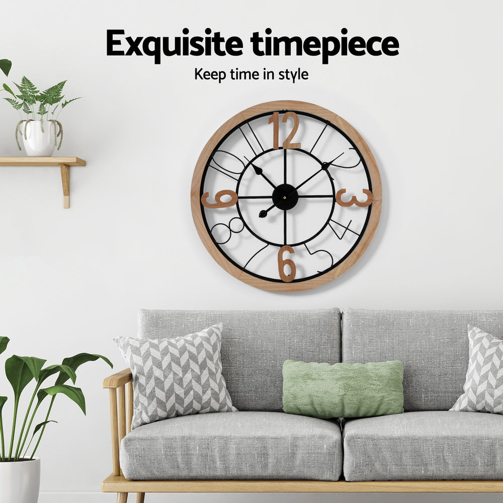 Artiss 60CM Wall Clock Wooden Artiss