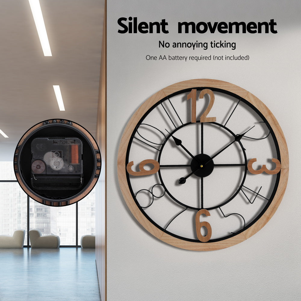 Artiss 60CM Wall Clock Wooden Artiss
