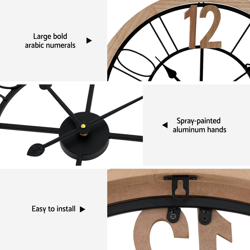 Artiss 60CM Wall Clock Wooden Artiss