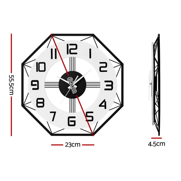 Artiss 60CM Wall Clock Octagon Artiss