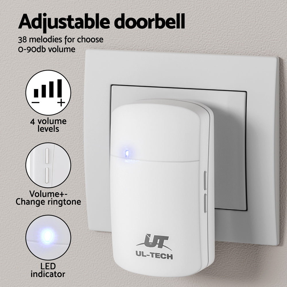 UL-tech Wireless Doorbell Plugin Receiver Awezingly