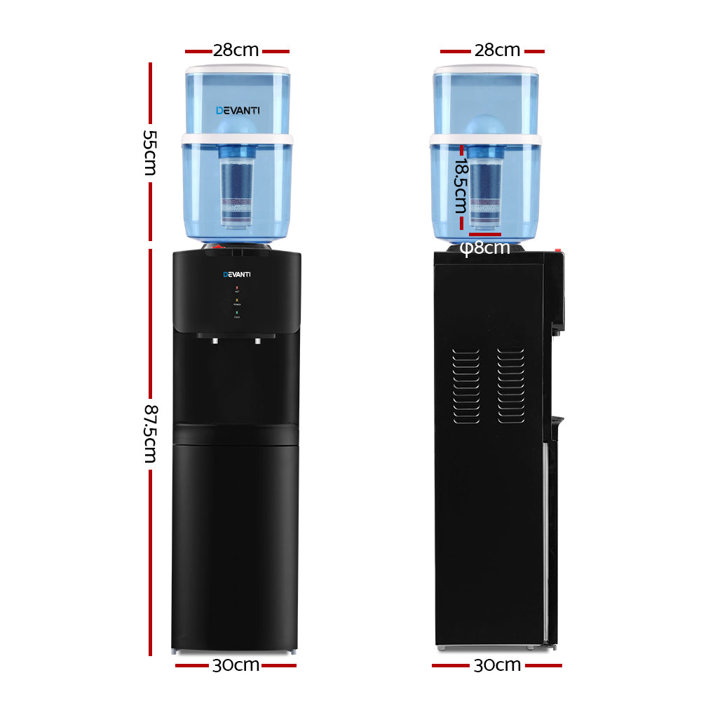 Devanti Water Cooler Dispenser Stand 22L Bottle Black Awezingly