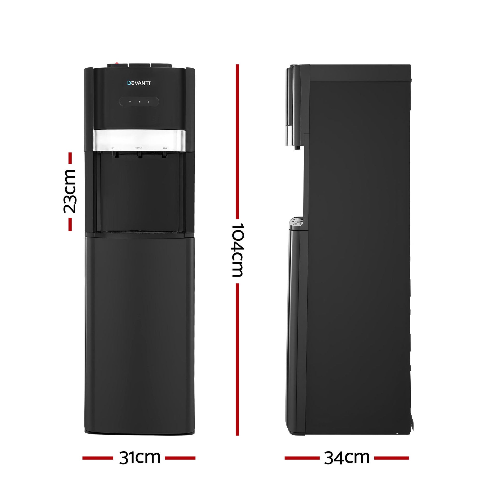 Devanti 3 Taps Water Cooler Dispenser Bottom Loading Dispenser Chiller Filter Purifier Awezingly