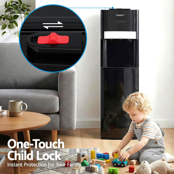 Devanti 3 Taps Water Cooler Dispenser Bottom Loading Dispenser Chiller Filter Purifier Awezingly