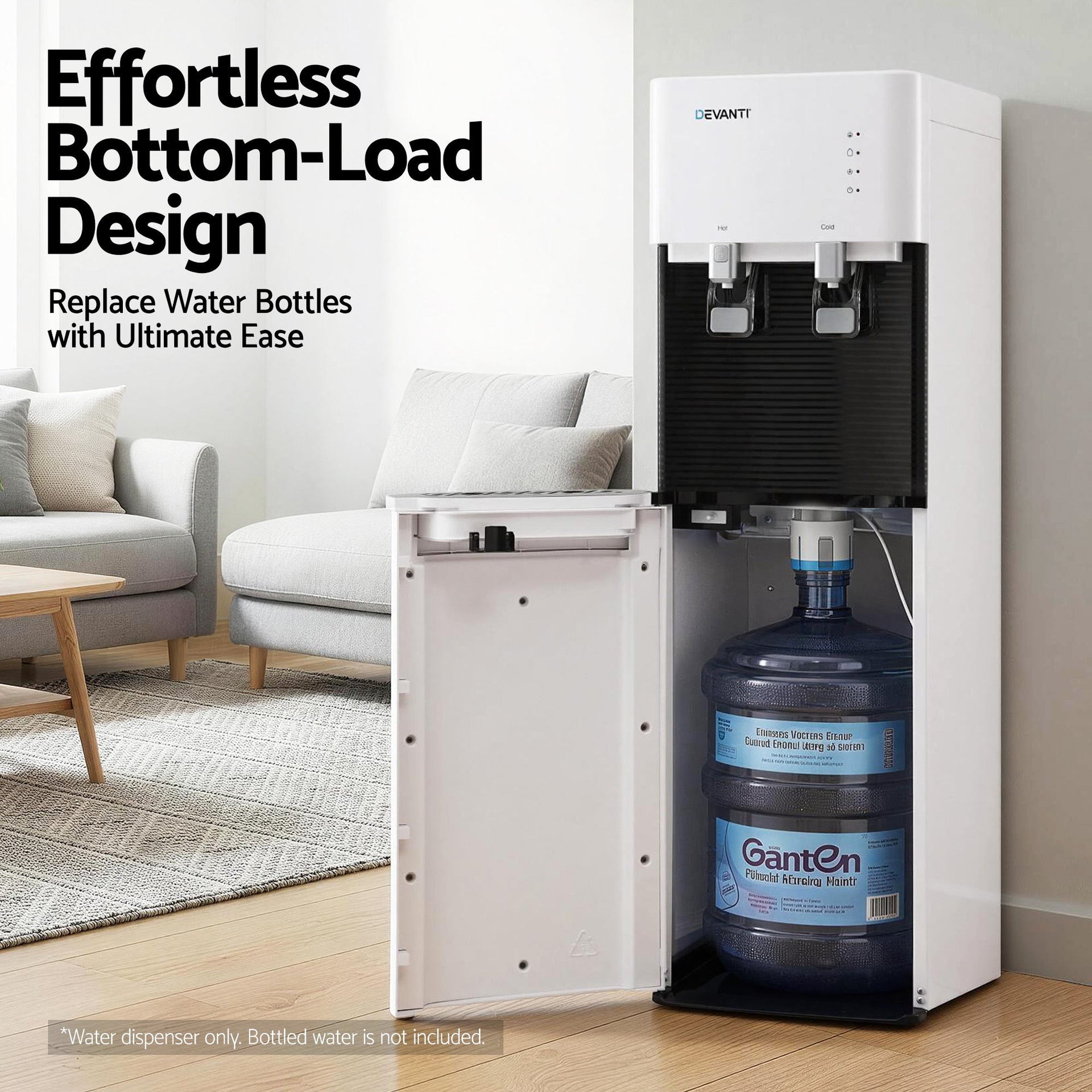 Devanti 2 Taps Water Cooler Dispenser Bottom Loading Dispenser Chiller Filter Purifier Awezingly
