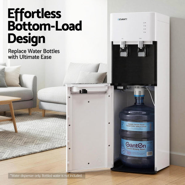 Devanti 2 Taps Water Cooler Dispenser Bottom Loading Dispenser Chiller Filter Purifier Awezingly