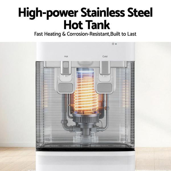 Devanti 2 Taps Water Cooler Dispenser Bottom Loading Dispenser Chiller Filter Purifier Awezingly