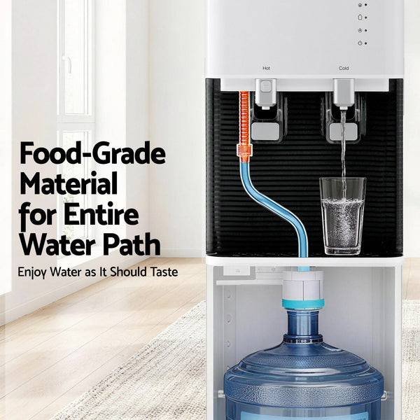 Devanti 2 Taps Water Cooler Dispenser Bottom Loading Dispenser Chiller Filter Purifier Awezingly