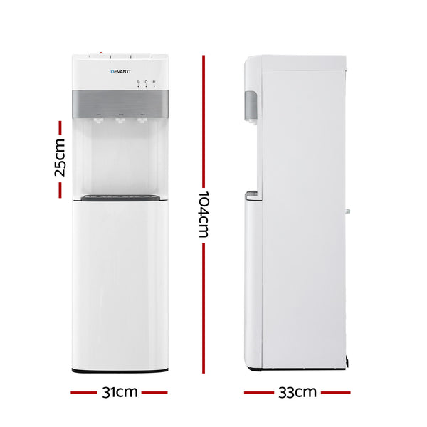 Devanti 3 Taps Water Cooler Dispenser Bottom Loading Dispenser Chiller Filter Purifier Awezingly