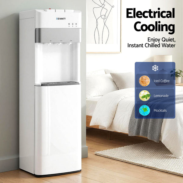 Devanti 3 Taps Water Cooler Dispenser Bottom Loading Dispenser Chiller Filter Purifier Awezingly