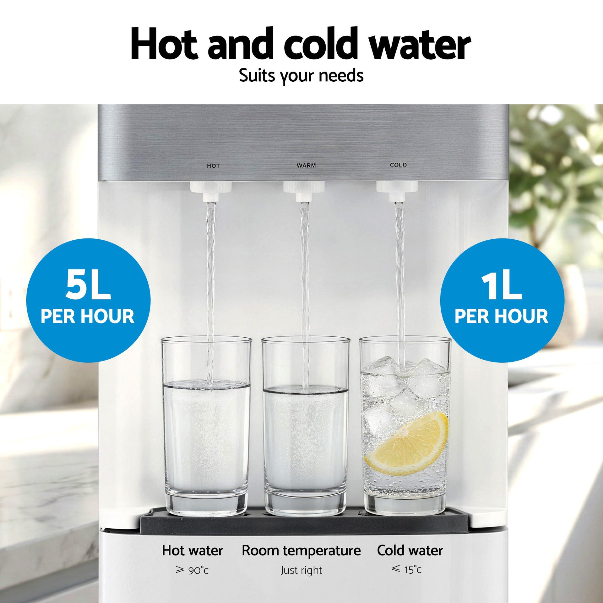 Devanti 3 Taps Water Cooler Dispenser Bottom Loading Dispenser Chiller Filter Purifier Awezingly