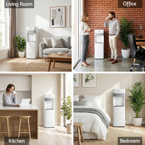 Devanti 3 Taps Water Cooler Dispenser Bottom Loading Dispenser Chiller Filter Purifier Awezingly