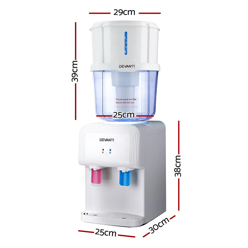 Devanti Water Cooler Dispenser Bench Top White Devanti