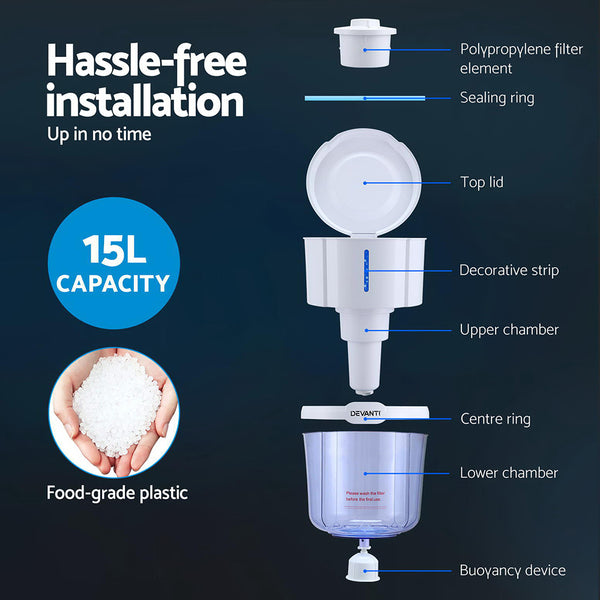 Devanti Water Cooler Dispenser Bench Top White Devanti