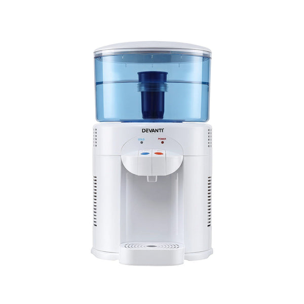 Devanti 5L Bench Top Water Cooler Dispenser with Filter 2 Taps Countertop Water Purifier Awezingly