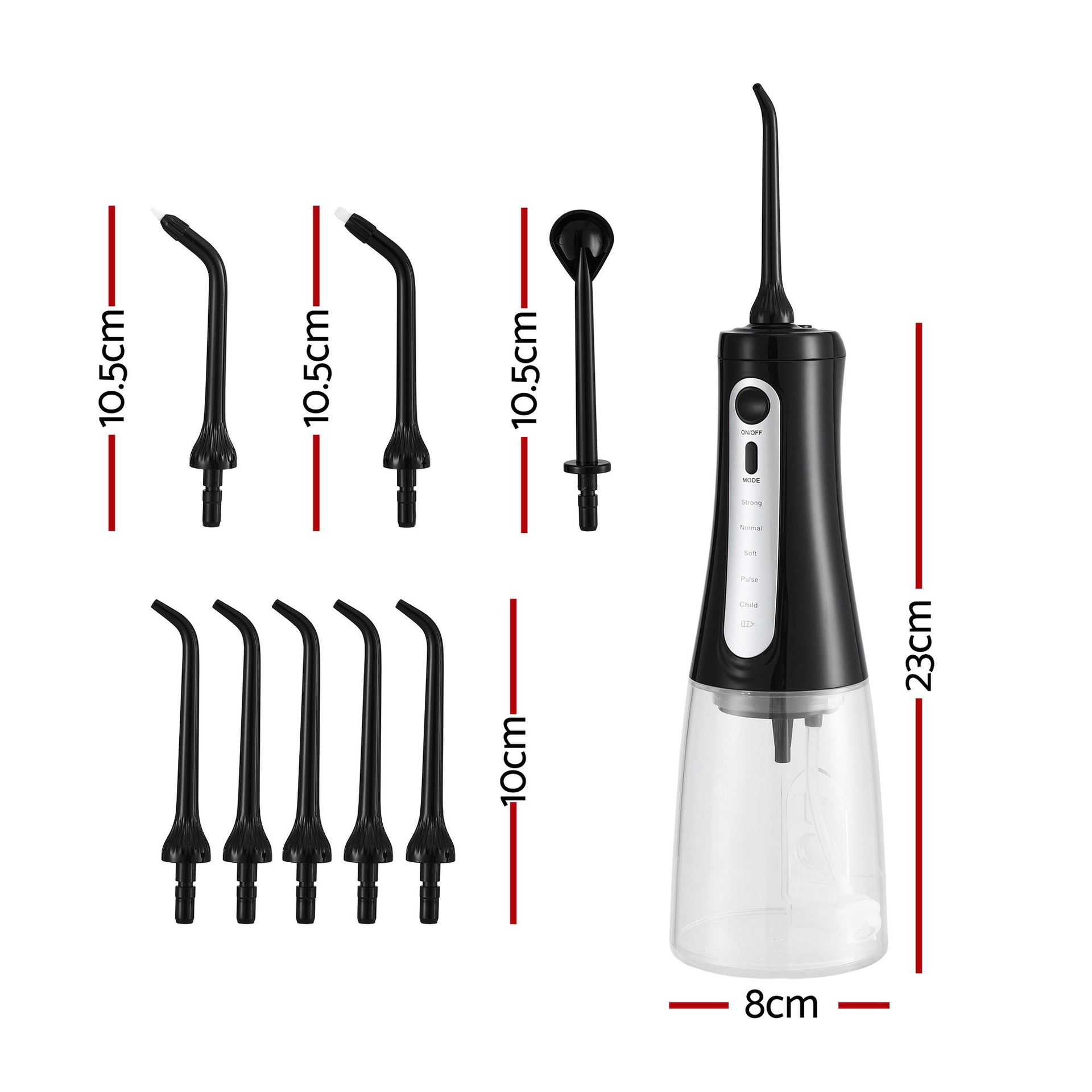 Devanti Cordless Water Flosser Dental Oral Irrigator Black Awezingly