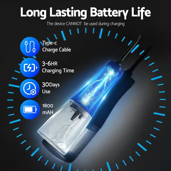 Devanti Cordless Water Flosser Dental Oral Irrigator Black Awezingly