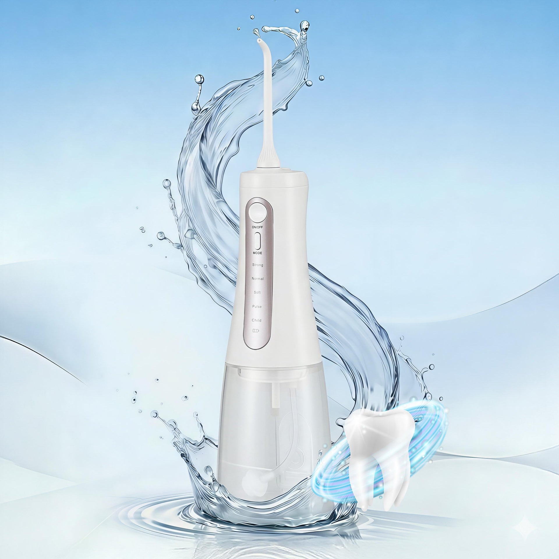Devanti Cordless Water Flosser Dental Oral Irrigator White Awezingly
