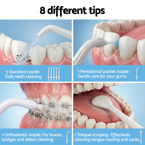 Devanti Cordless Water Flosser Dental Oral Irrigator White Awezingly