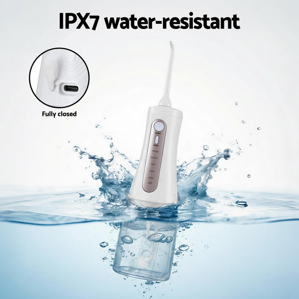 Devanti Cordless Water Flosser Dental Oral Irrigator White Awezingly