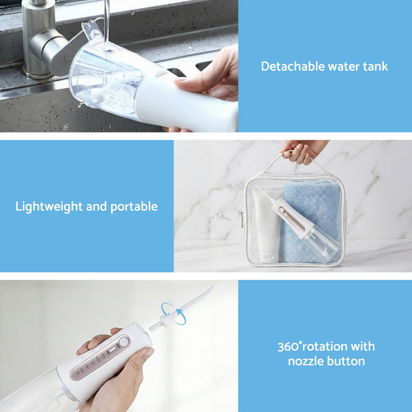 Devanti Cordless Water Flosser Dental Oral Irrigator White Awezingly