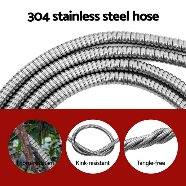 Giantz Water Hose Stainless Steel 30M with Spray Nozzle Giantz