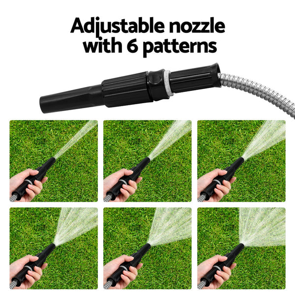 Giantz Water Hose Stainless Steel 30M with Spray Nozzle Giantz