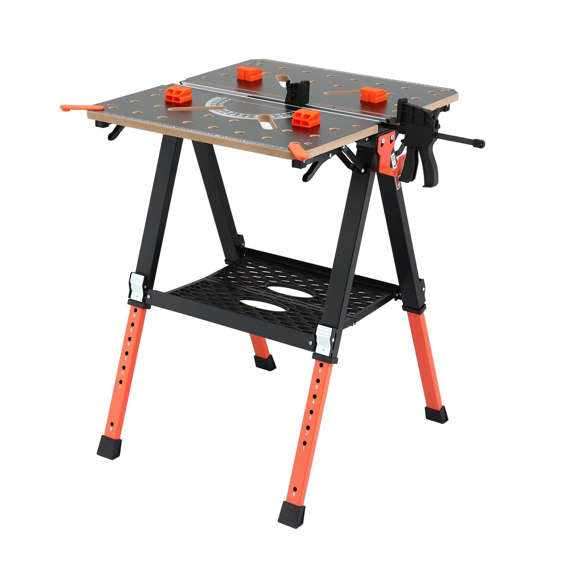 Giantz Portable Folding Work Table 454kg Adjustable Workbench Awezingly