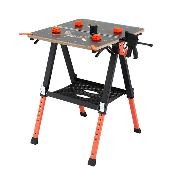 Giantz Portable Folding Work Table 454kg Adjustable Workbench Awezingly