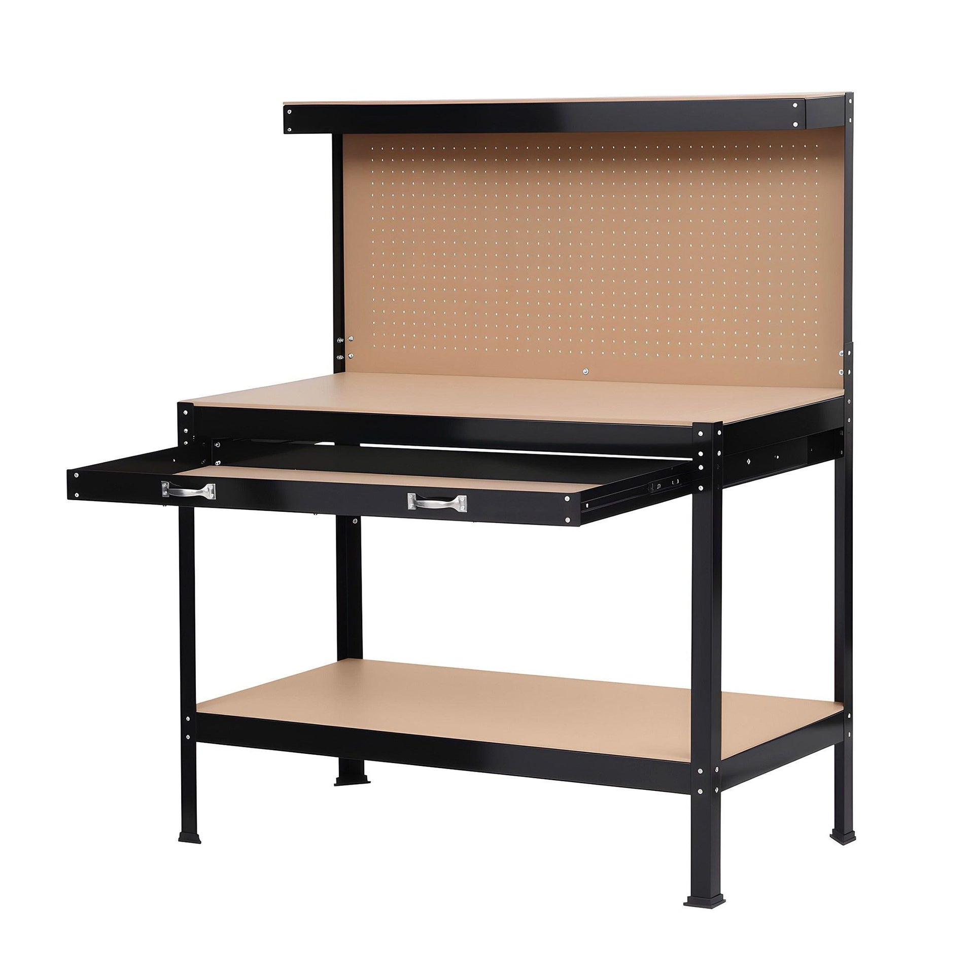 Giantz Workbench with Pegboard and Ultra-Wide 120cm Work Table for Garage DIY, 20 Hooks Awezingly