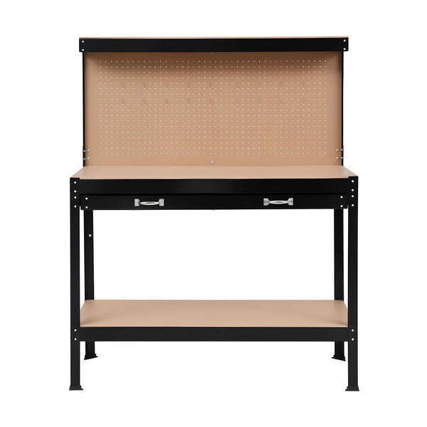 Giantz Workbench with Pegboard and Ultra-Wide 120cm Work Table for Garage DIY, 20 Hooks Awezingly