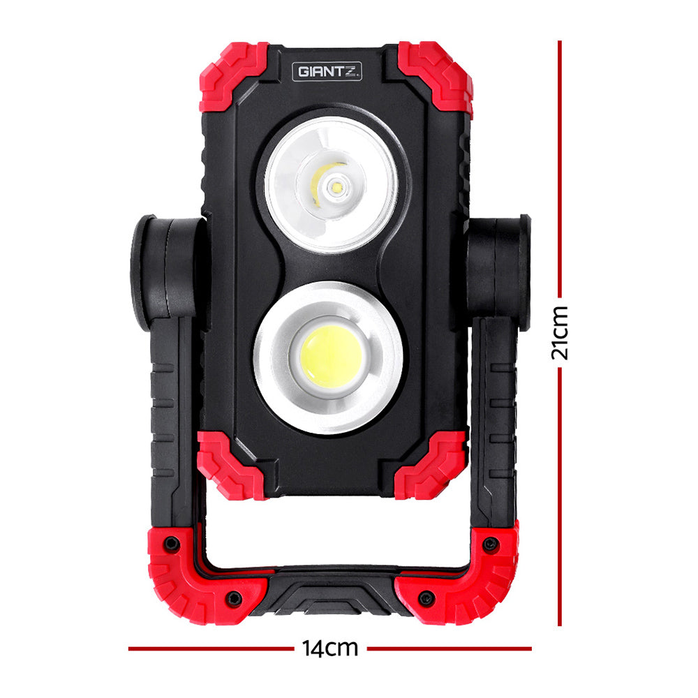 Giantz Work Light Rechargeable Torch USB Cordless LED Lamp Rotation Folding Giantz
