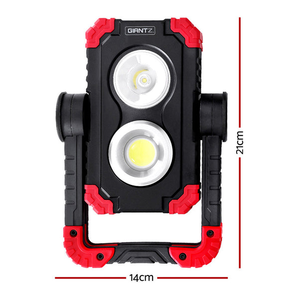 Giantz Work Light Rechargeable Torch USB Cordless LED Lamp Rotation Folding Giantz