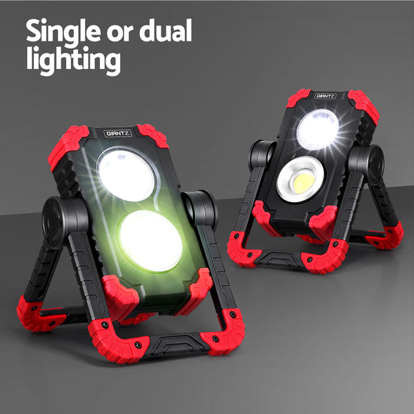 Giantz Work Light Rechargeable Torch USB Cordless LED Lamp Rotation Folding Giantz