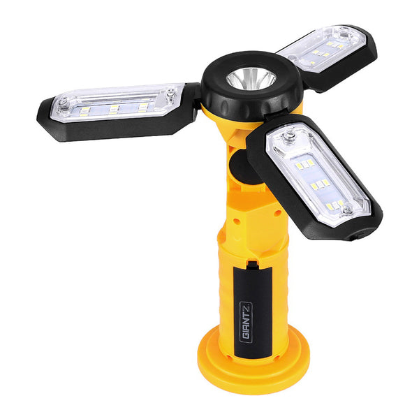 Giantz Work Light Rechargeable USB Cordless LED Lamp Hook Rotation Folding Giantz