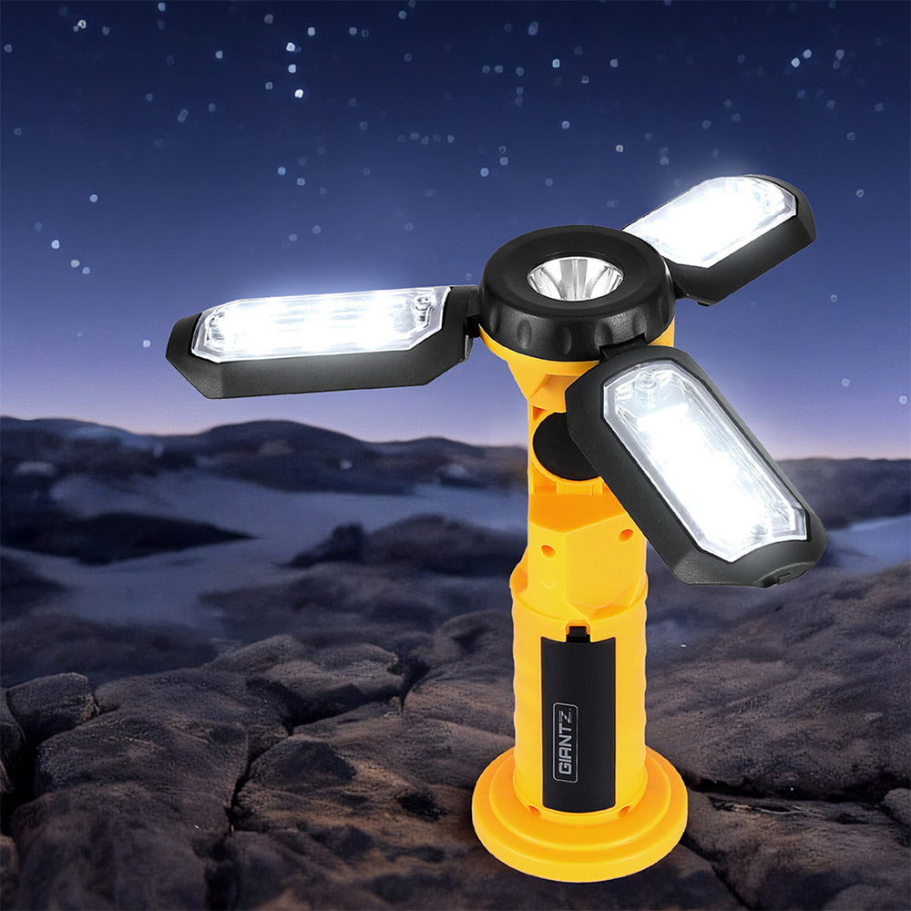 Giantz Work Light Rechargeable USB Cordless LED Lamp Hook Rotation Folding Giantz