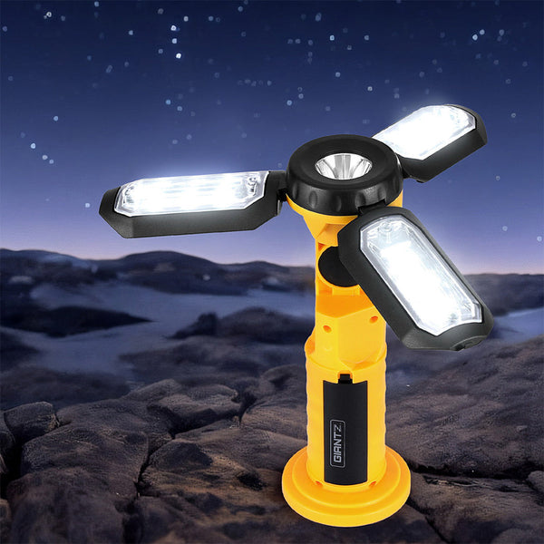 Giantz Work Light Rechargeable USB Cordless LED Lamp Hook Rotation Folding Giantz